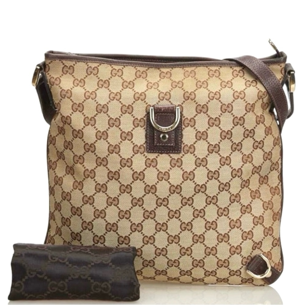 EXCELLENT CONDITION! Authenticated Gucci Jacquard D-Ring Messenger Shoulder Bag